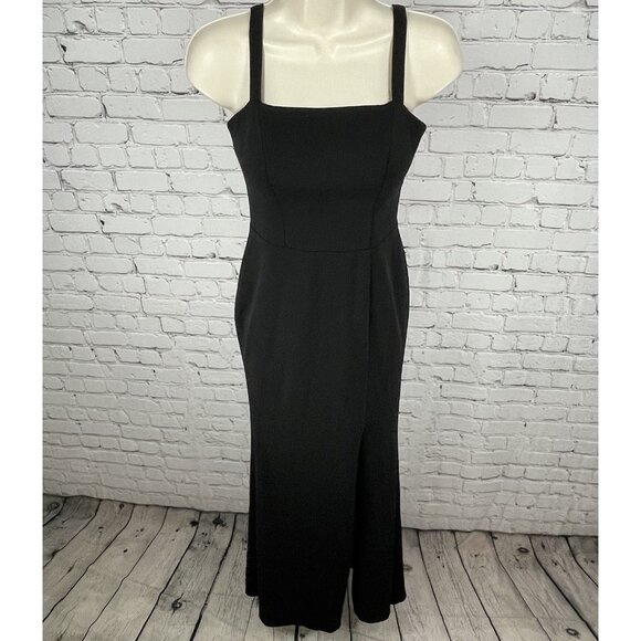 AZAZIE Black Sleeveless Slit Padded Bridesmaid Prom Formal Maxi Dress Size A0 - Picture 1 of 12